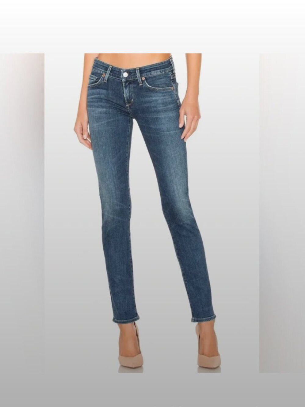 $238 Citizens of Humanity Racer Low Rise Skinny Jeans in Caspian Size 24